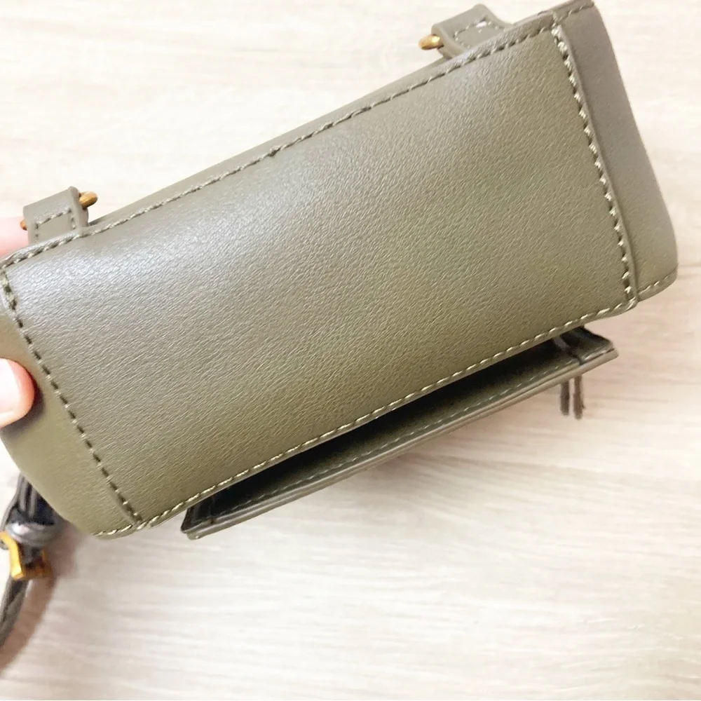 Mika Mini Backpack green faux leather crossbody